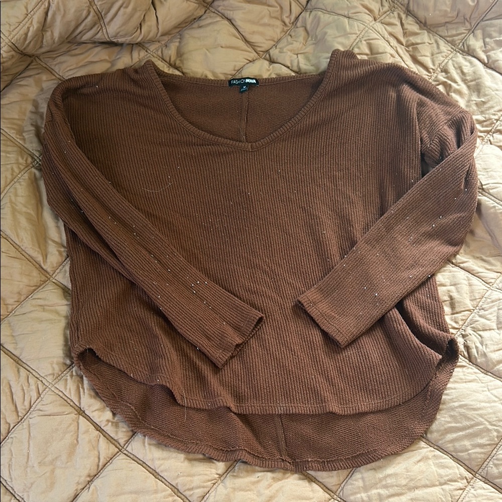 Brown Long Sleeve Top